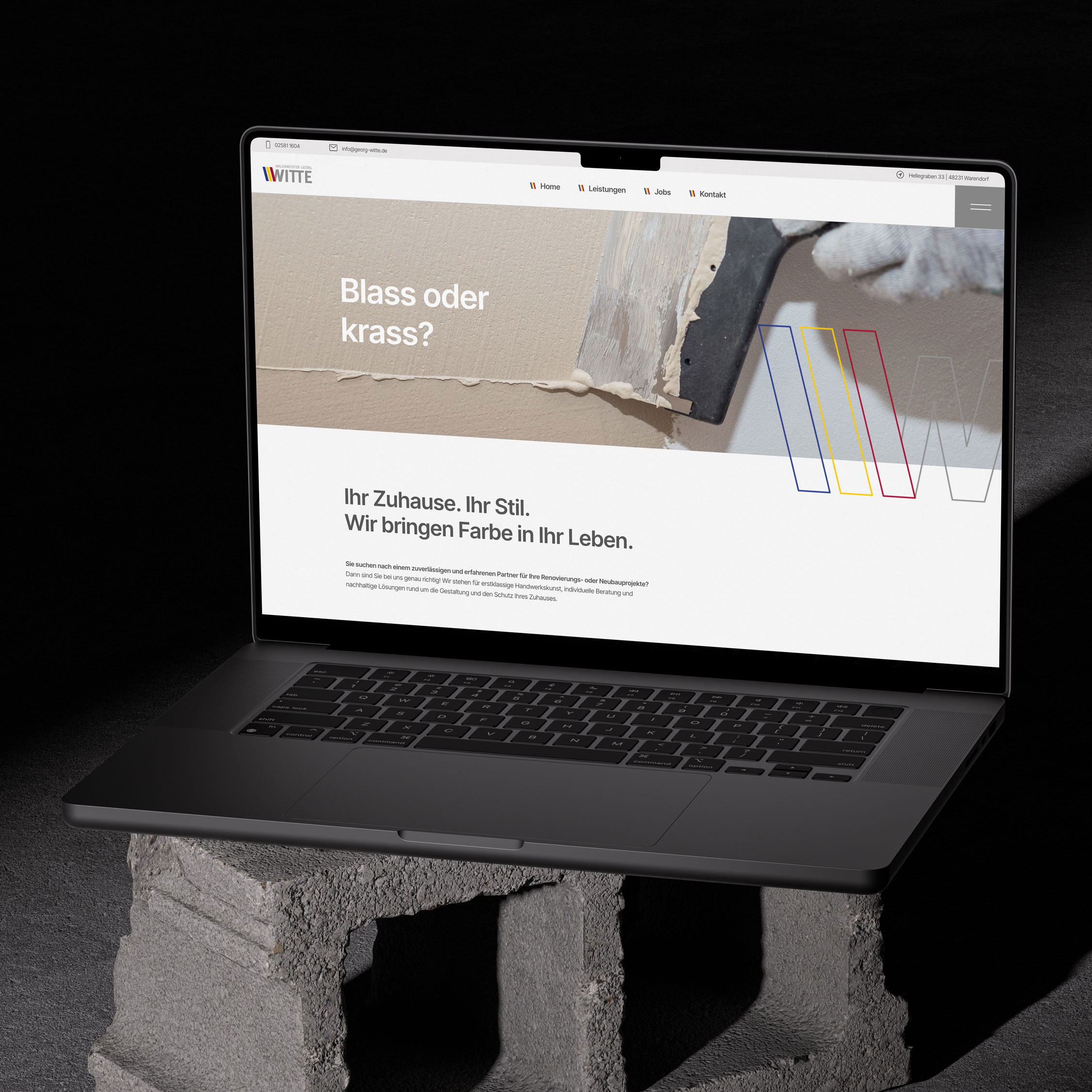Baukasten Webseite vs individuelles Webdesign MockUp Webseite georg-witte.de