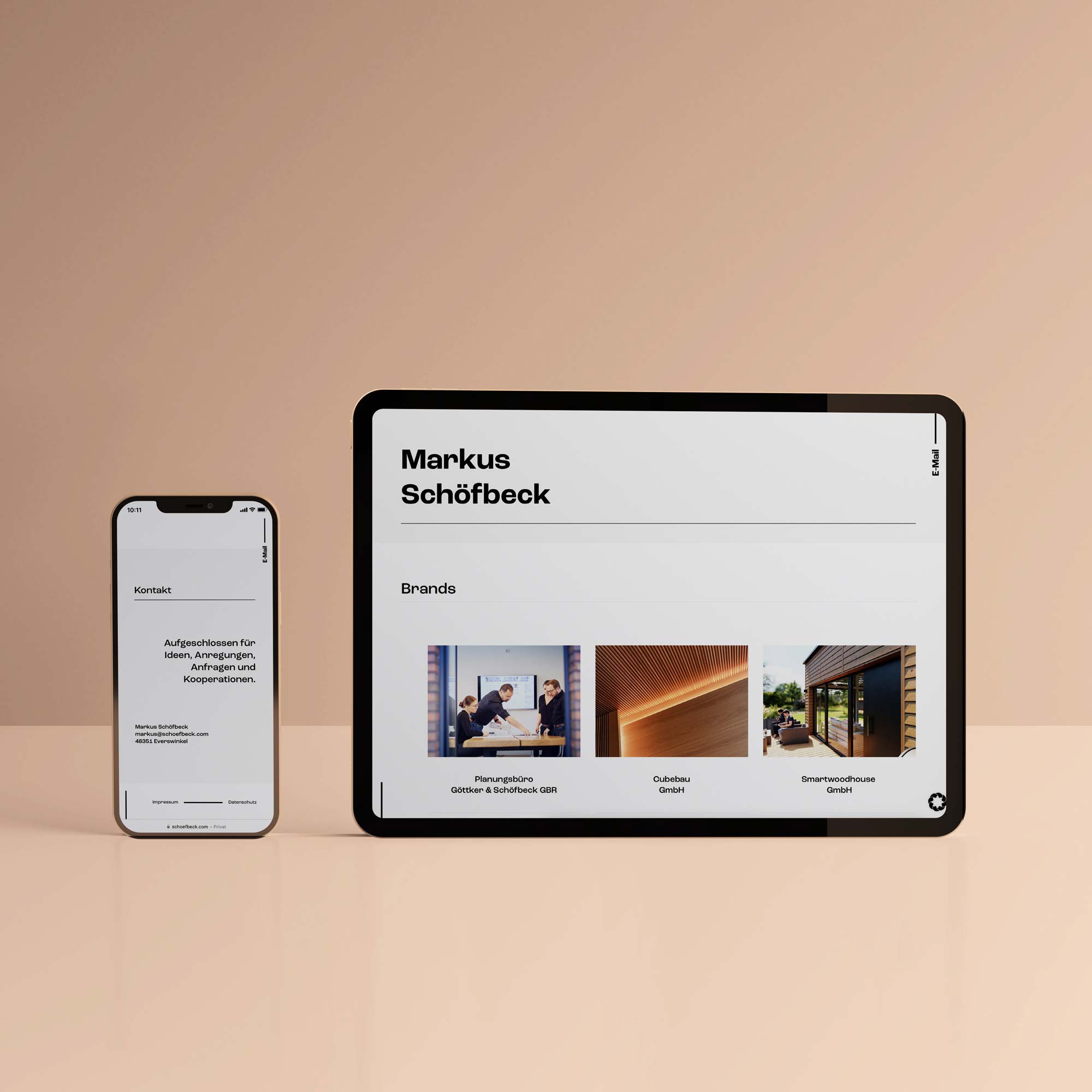 Mobile First Webseite Designmuster aus Logo und Bildelement Bäckerei Thumann