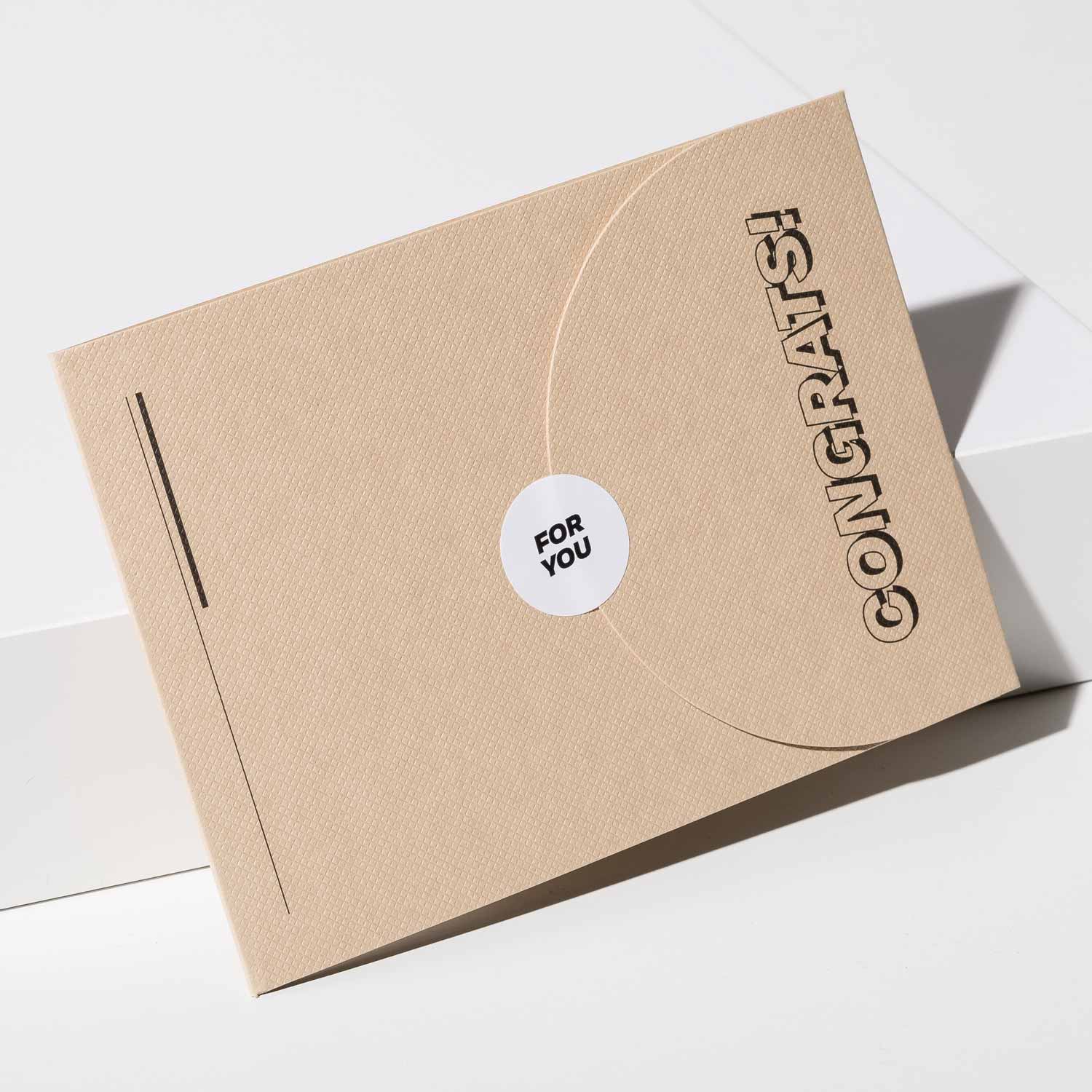 Grußkarte Strukturpapier Designmuster aus Logo und Bildelement Bäckerei Thumann